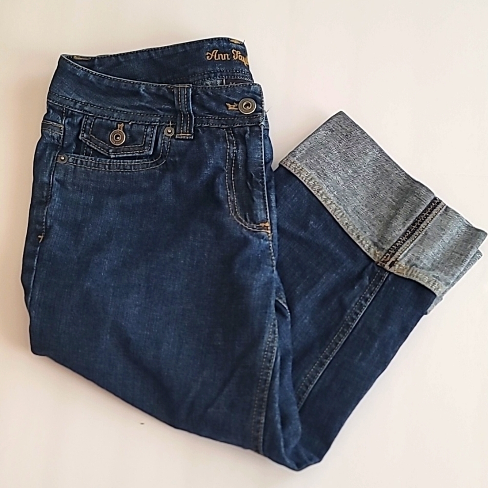 Ann Taylor Lindsay Waist Modern Fit Capri Cuffed Jeans
